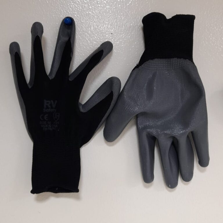 Black Polyester Gloves (Coated with Black Nitrile)