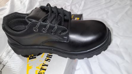 Black Smooth Leather Safety Shoes RAH 001