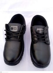 RH 001 Black Split Leather Safety Shoes - Sharjah